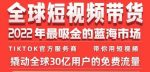 TikTok海外短视频带货训练营，全球短视频带货2022年最吸金的蓝海市场-网创指引人