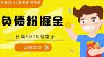 全网2022独家暴利项目，负债粉掘金，日搞5000的路子-网创指引人