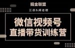 掘金联盟三叔/阎老板-视频号直播带货训练营，7月新课价值3980-网创指引人