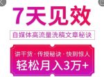 7天见效自媒体高流量洗稿文章秘诀，轻松月入3万+快到惊人干货秘诀-网创指引人