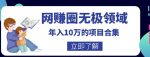 网赚圈无极领域年入10万的自学项目合集，暴利的CPS项目+暴利的自媒体+闲鱼搬运赚钱法等-网创指引人