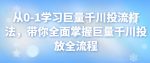 从0-1学习巨量千川投流打法，带你全面掌握巨量千川投放全流程-网创指引人