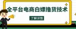 外面收费2980的全平台电商白嫖撸货技术，想要的商品随便撸，轻松月入过万-网创指引人