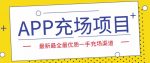 外面收费9800的APP充场项目，实操一天收入800+个人和工作室都可以做-网创指引人