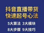 涛哥-直播带货起号心法，五大算法，三大模块，八大步骤，9个技巧抖音快速记号-网创指引人