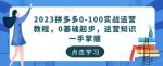 2023拼多多0-100实战运营教程，0基础起步，运营知识一手掌握-网创指引人