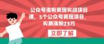 公众号涨粉变现实战项目课，5个公众号变现项目，实测涨粉23万-网创指引人