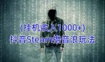 抖音Steam撸音浪玩法，挂机一天收入1000+不露脸 不说话 不封号 社恐人群福音-网创指引人