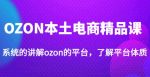 老迟·OZON本土电商精品课，系统的讲解ozon的平台，学完可独自运营ozon的店铺-网创指引人