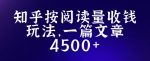 知乎创作最新招募玩法，一篇文章最高4500【详细玩法教程】-网创指引人