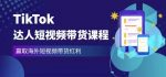 2023最新TikTok达人短视频带货课程，赢取海外短视频带货红利-网创指引人