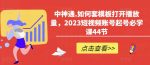 中神通.如何套模板打开播放量，2023短视频账号起号必学课44节（送钩子模板和文档资料）-网创指引人