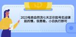 2023电商自然流七天正价起号实战课：起的慢，但是稳，小白执行即可！-网创指引人