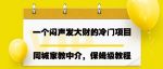 一个闷声发大财的冷门项目，同城家教中介，操作简单，一个月变现7000+，保姆级教程-网创指引人