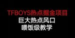 TFBOYS热点掘金项目，巨大热点风口，喂饭级教学-网创指引人