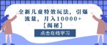 全新儿童特效玩法，引爆流量，月入10000+【揭秘】-网创指引人