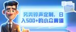 另类铃声定制，日入500+的小众赛道-网创指引人