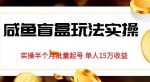 独家首发咸鱼盲盒玩法实操，半个月批量起号单人15万收益【揭秘】-网创指引人