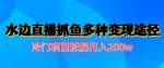 水边直播抓鱼，多种变现途径冷门项目，月入200w拆解【揭秘】-网创指引人