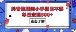 抖音直播间小手柄日不落单日变现500+【揭秘】-网创指引人