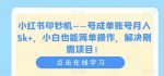 小红书印钞机——号成单账号月入5k+，小白也能简单操作，解决刚需项目【揭秘】-网创指引人