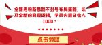 全新男粉新思路不封号布局策略，以及全新的变现逻辑，实操日收入1000＋【揭秘】-网创指引人