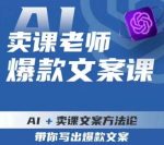 卖课老师爆款文案课，AI+卖课文案方法论，带你写出爆款文案-网创指引人