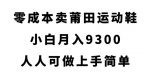 零成本卖莆田运动鞋，小白月入9300，人人可做上手简单【揭秘】-网创指引人