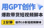 用GPT创作爆款带货短视频脚本，2分钟创作10条短视频脚本-网创指引人