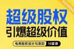 超级股权引爆超级价值，电商股权设计与激励10堂线上课-网创指引人