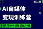 台风AI自媒体+爆文变现营，14天用GPT创作提效10倍-网创指引人