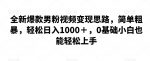 全新爆款男粉视频变现思路，简单粗暴，轻松日入1000＋，0基础小白也能轻松上手-网创指引人