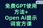 免费GPT+OPEN AI提示词官方课-网创指引人