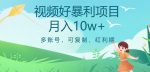 视频号暴利项目，多账号，可复制，红利期，月入10w+【揭秘】-网创指引人