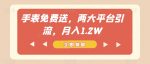 手表免费送，两大平台引流，月入1.2W【揭秘】-网创指引人