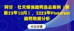 阿甘·社交媒体趋势选品案例（更新23年10月），2023年Pinterest趋势数据分析-网创指引人