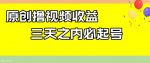 最新撸视频收益，三天之内必起号，一天保底100+【揭秘】-网创指引人