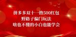 拼多多双十一撸500红包野路子偏门玩法，啥也不懂的小白也能学会【揭秘】-网创指引人