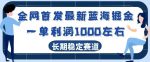 全网首发最新蓝海掘金，一单利润1000左右，稳定落地长久赛道-网创指引人