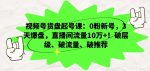 视频号货盘起号课：0粉新号，3天爆盘，直播间流量10万+！破层级、破流量、破推荐-网创指引人