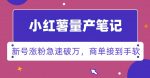 小红书量产笔记，一分种一条笔记，新号涨粉急速破万，新黑马赛道，商单接到手软【揭秘】-网创指引人