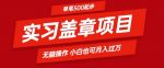 实习代盖章项目一单500起普通人可落地项目小白也可轻易上手-网创指引人