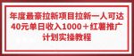 年度最豪拉新项目拉新一人可达40元单日收入1000＋红薯推广计划实操教程【揭秘】-网创指引人