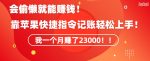 会偷懒就能赚钱！靠苹果快捷指令自动记账轻松上手，一个月变现23000【揭秘】-网创指引人