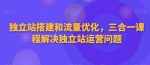 独立站搭建和流量优化，三合一课程解决独立站运营问题-网创指引人