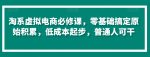 淘系虚拟电商必修课，零基础搞定原始积累，低成本起步，普通人可干-网创指引人