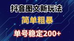 抖音图文流量变现，抖音图文新玩法，日入200+【揭秘】-网创指引人