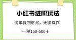 小红书进阶玩法，一单150-500+，简单复制粘贴，小白也能轻松上手【揭秘】-网创指引人