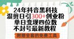 24年抖音黑科技混剪日引300+创业粉，单日变现四位数不封号最新教程【揭秘】-网创指引人