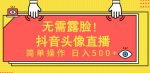 无需露脸，Ai头像直播项目，简单操作日入500+【揭秘】